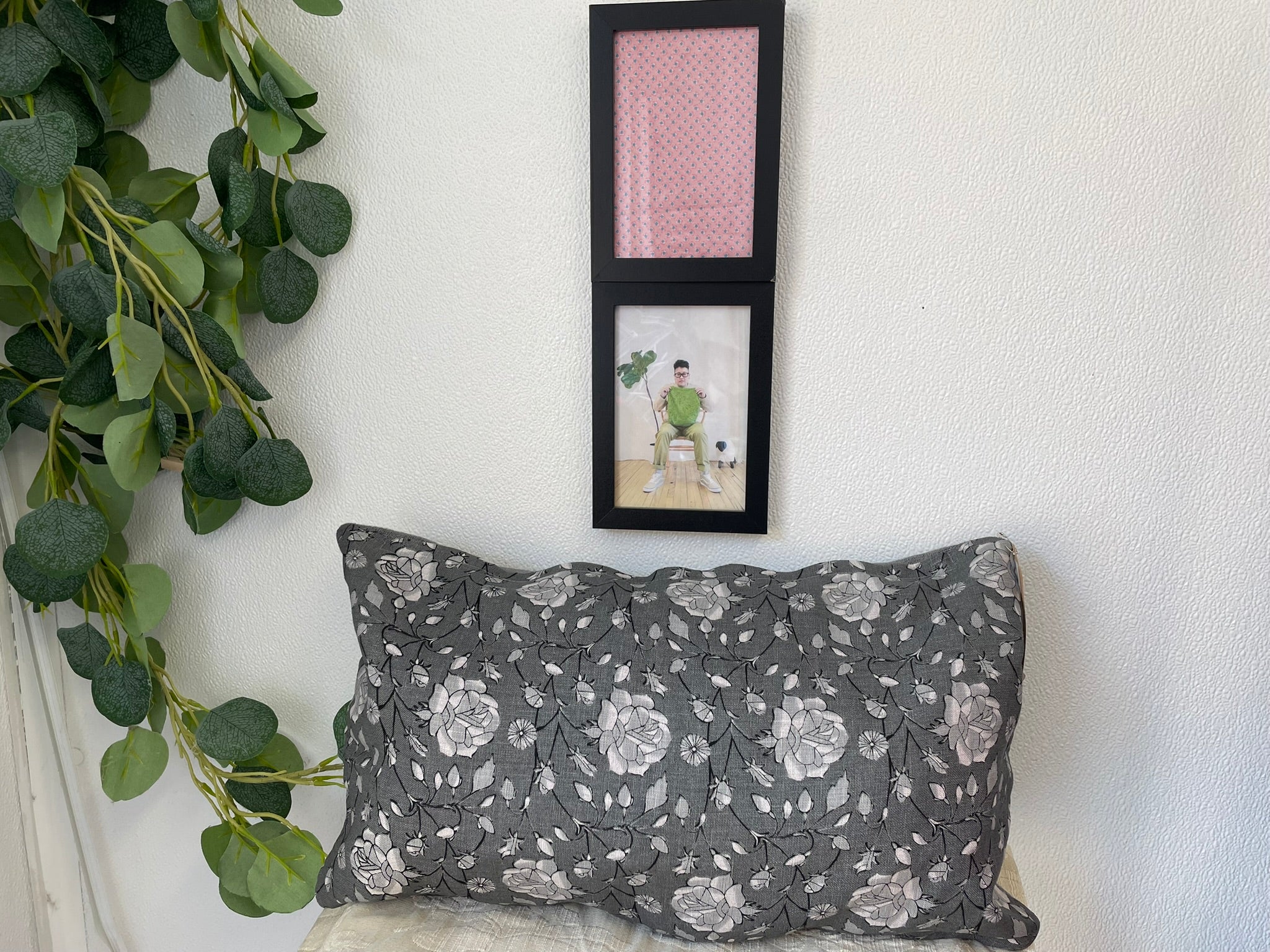 Rose Linen (Grey) Cushion Cover