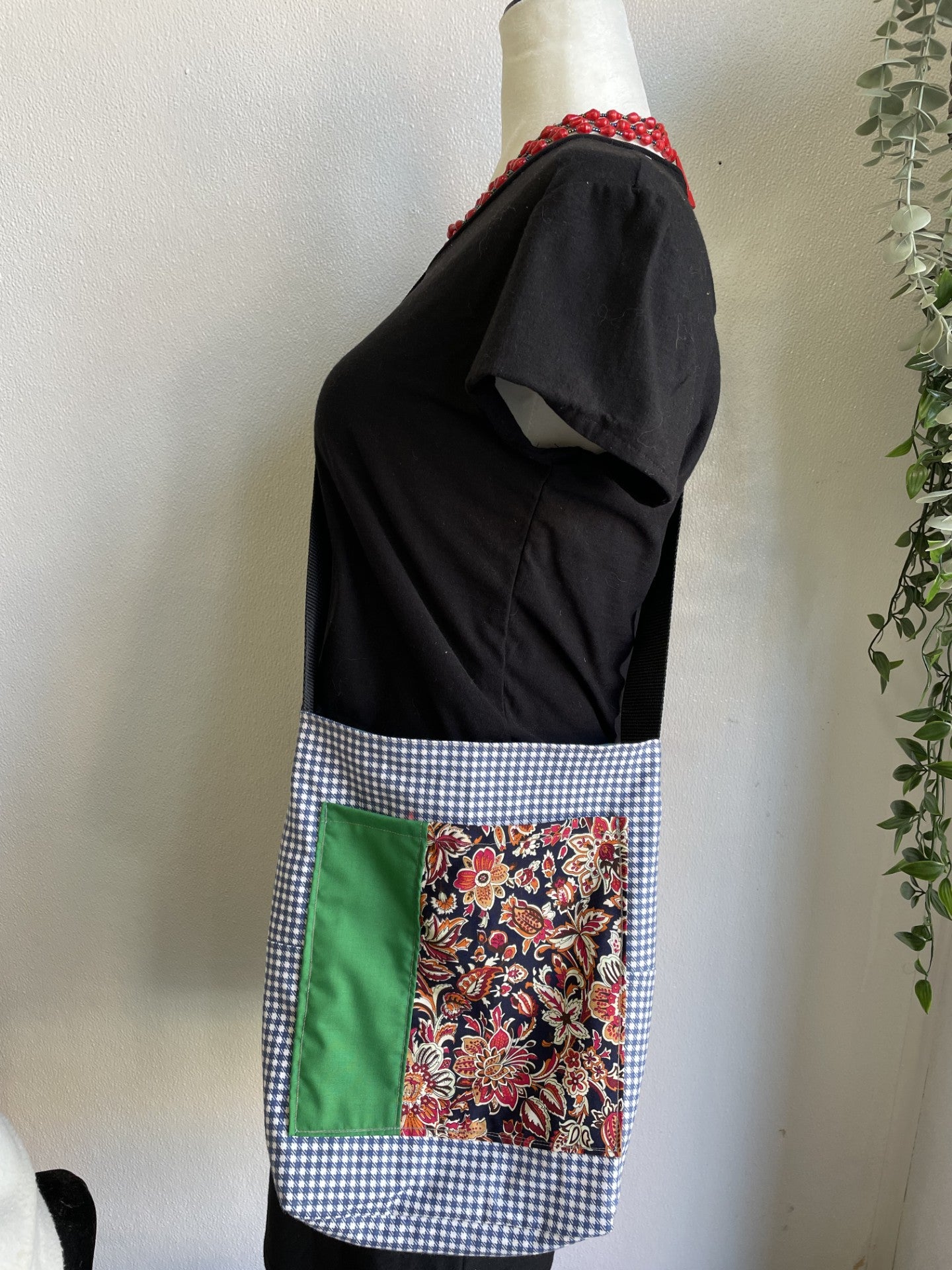 Patchwork Gingham Crossbody Tote