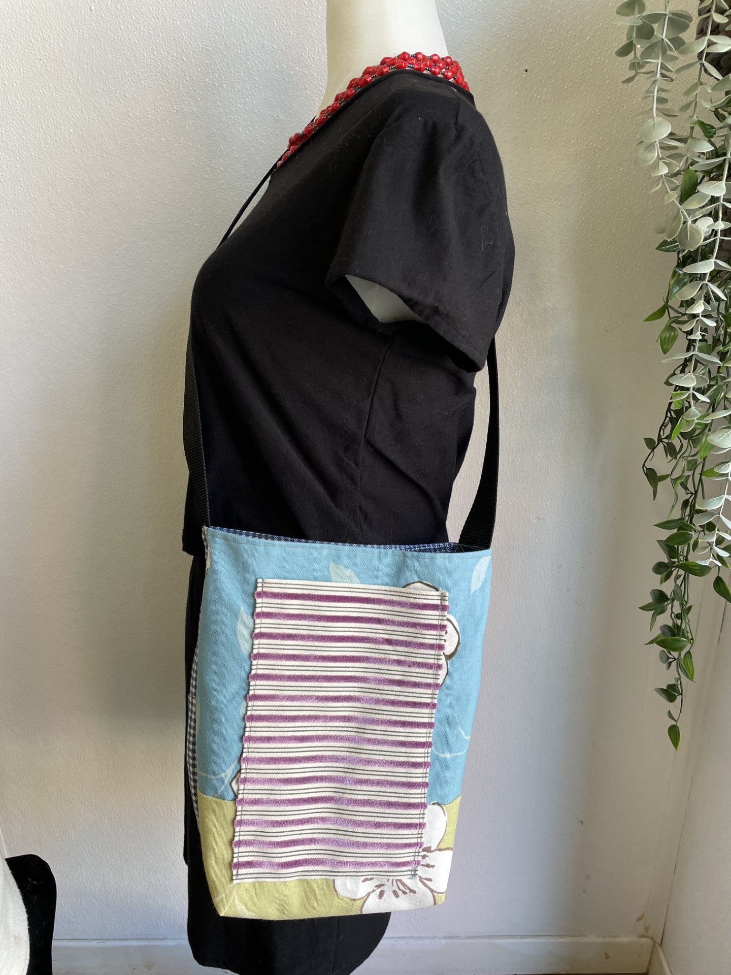 Patchwork Gingham Crossbody Tote