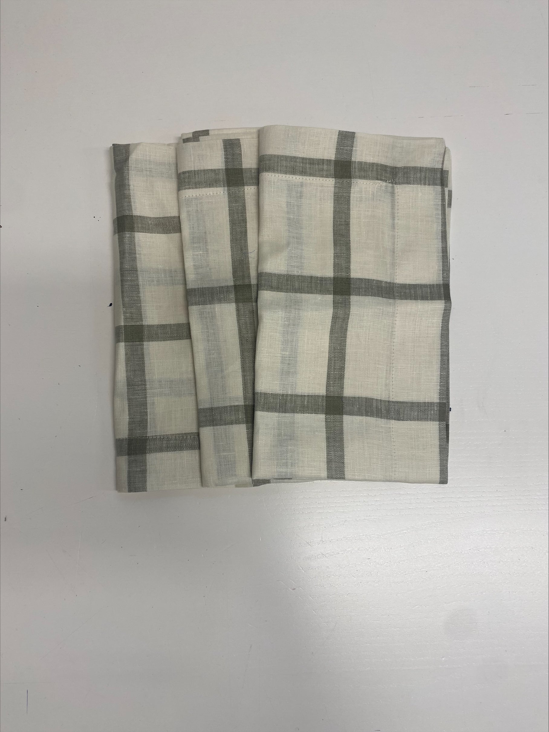 Linen Grey Check Pattern Napkins